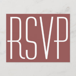 Cartão Postal De Convite RSVP de Vinho Rústico e Branco