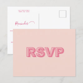 Cartão-postal de Convite RSVP do lembrete em negri