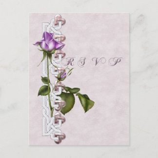 Cartão Postal De Convite RSVP do Suite de Casamento de Rosa lavanda