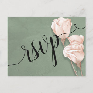 Cartão-postal de convite RSVP do Trendy Greenery