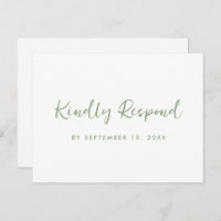 Rsvp Verde e Branco com opção de média de script