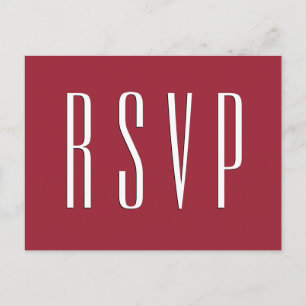 Cartão Postal De Convite RSVP vermelho ou ALGUMA resposta do casamento da