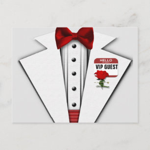 CARTÃO POSTAL DE CONVITE RSVP   VIP TUXEDO
