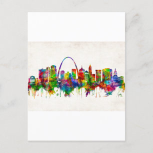 Cartão Postal De Convite Rua Louis Missouri Skyline