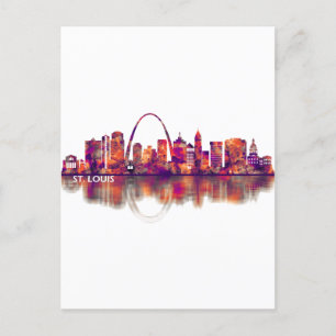 Cartão Postal De Convite Rua Louis Missouri Skyline