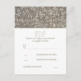 Cartão Postal De Convite Rustic Baby's Breath Country Wedding RSVP