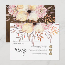 Cartão Postal De Convite Rustic Blush Floral Sage Weding RSVP