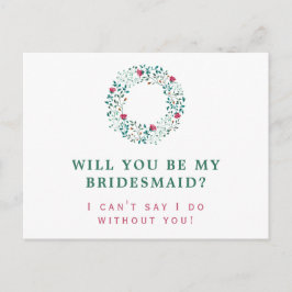 Cartão Postal De Convite Rustic Greenery Wreath | Seja o meu casamento com