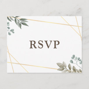 Cartão Postal De Convite Rustic Watercolor Floral Wedding RSVP