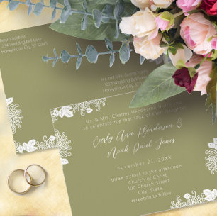 Cartão Postal De Convite Sage Green Wildflower Bloom Cheap Weding