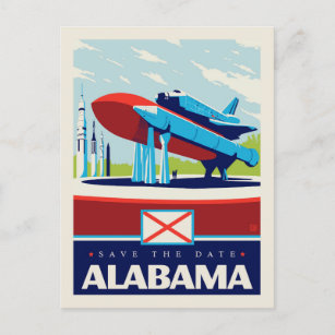 Cartão Postal De Convite Salvar a data   Alabama