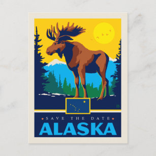 Cartão Postal De Convite Salvar a data   Alaska