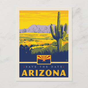Cartão Postal De Convite Salvar a data Arizona