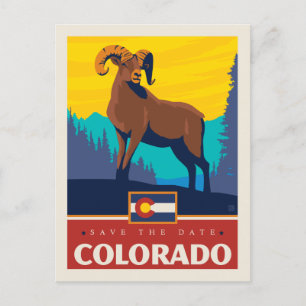Cartão Postal De Convite Salvar a data Colorado