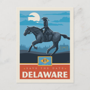 Cartão Postal De Convite Salvar a data Delaware