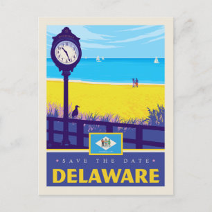 Cartão Postal De Convite Salvar a data Delaware 2
