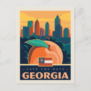 Cartão Postal De Convite Salvar a data   Geórgia