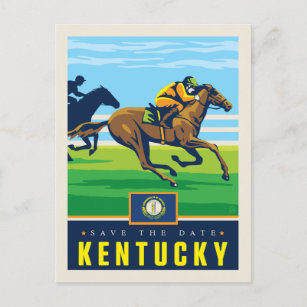 Cartão Postal De Convite Salvar a data   Kentucky