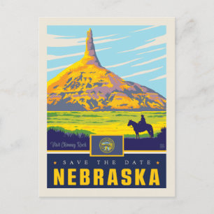 Cartão Postal De Convite Salvar a data Nebraska