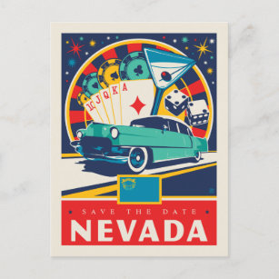 Cartão Postal De Convite Salvar a data   Nevada