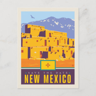 Cartão Postal De Convite Salvar a data   New mexico