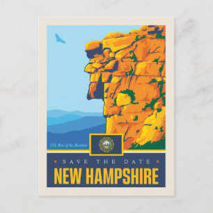 Cartão Postal De Convite Salvar a data   Nova Hampshire