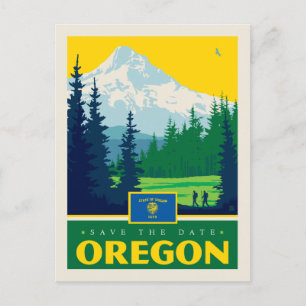 Cartão Postal De Convite Salvar a data Oregon