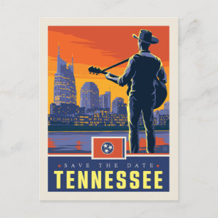 Cartão Postal De Convite Salvar a data Tennessee