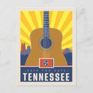 Cartão Postal De Convite Salvar a data Tennessee 2