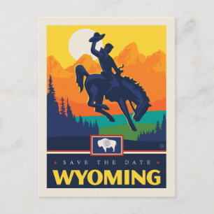 Cartão Postal De Convite Salvar a data Wyoming