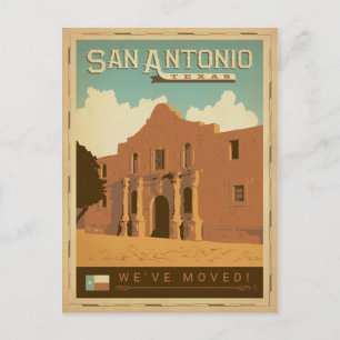 Cartão Postal De Convite San Antonio, Texas   Nós nos movemos