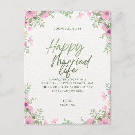 Cartão Postal De Convite Saudação de casamento 