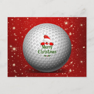 Cartão Postal De Convite Saudações de Natal para Golfista