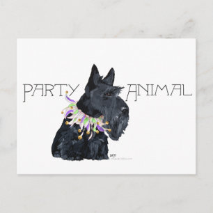 Cartão Postal De Convite Scottish Terrier Party Animal