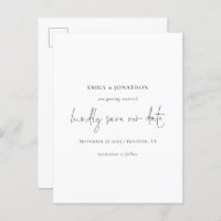 Script Elegante Branco Preto Simples Salvar A Data