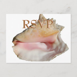 Cartão Postal De Convite Seashell do Conch dos convidados RSVP do casamento