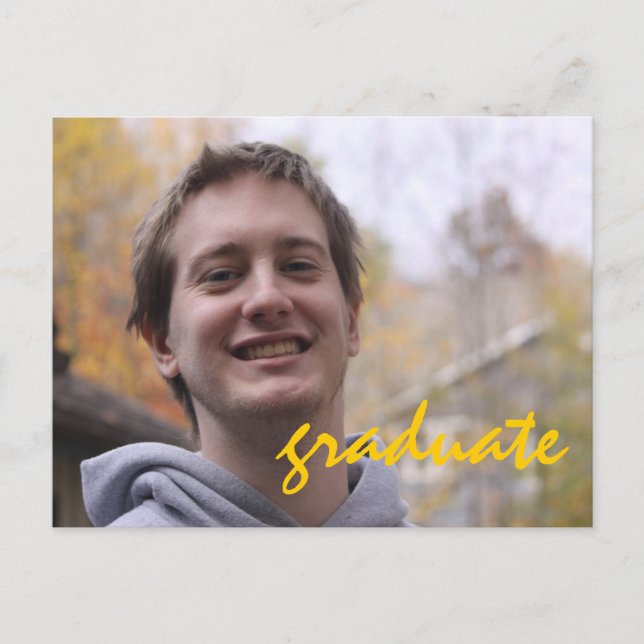 Cartão Postal De Convite Segundo grau Festa de formatura Yellow Formando Ph (Frente)