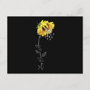 Cartão Postal De Convite Sensibilização para o Cancer dos pulmões Sunflower