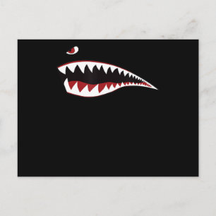 Cartão Postal De Convite Símbolo De Arte Da Boca Do Tubarão - Presente Pa