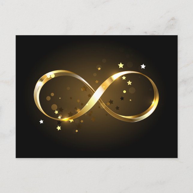 Cartão Postal De Convite Símbolo Infinity do ouro (Frente)