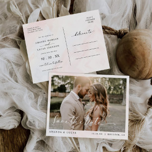 Cartão Postal De Convite Simples Casamento Botânico Russo Salvar A Data