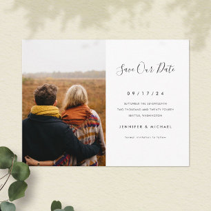 Cartão Postal De Convite Simples Minimalista Salve o Cartão-Postal de Foto 