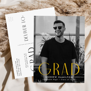Cartão Postal De Convite Simplicidade Moderna Festa de Formatura Foto Amare