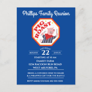 Cartão Postal De Convite Sindicato da Família Roast Engraçado