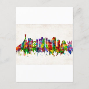 Cartão Postal De Convite Skyline Brasil do Rio de Janeiro