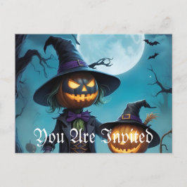 Cartão Postal De Convite Spookeen Pumpkin Duo