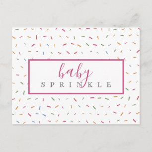 Cartão Postal De Convite Sprinkles Coloridos Baby Sprinkle Chã de Bebê