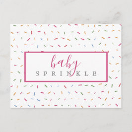 Cartão Postal De Convite Sprinkles Coloridos Baby Sprinkle Chã de Bebê