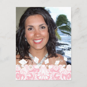 Cartão Postal De Convite Sua Casa Aberta de Graduação Rosa