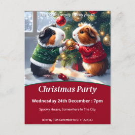 Cartão Postal De Convite Suínos guineenses e Natal